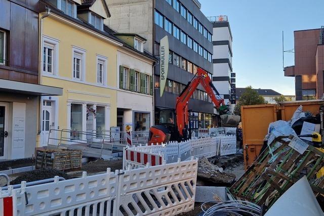 Baustellen-Chaos in der Lrracher Palmstrae belastet Einzelhndler