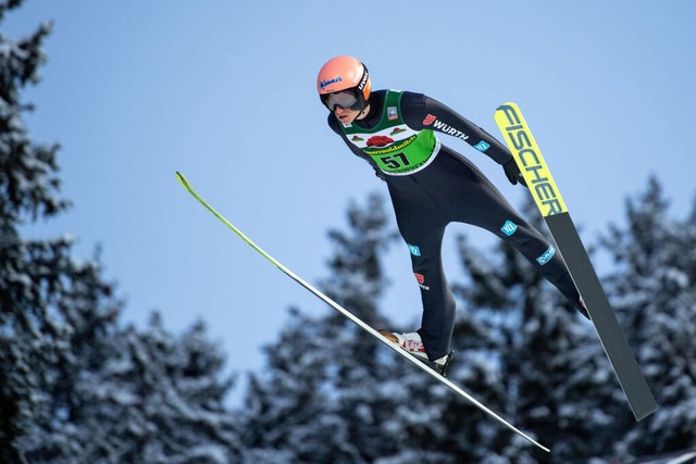 Karl Geiger im Anflug auf Titisee-Neustadt (Archivbild)  | Foto: IMAGO/Eibner/Memmler