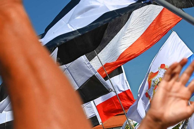 Rund 280 Einsatzkrfte haben am Donner...n sogenannte Reichsbrger  durchsucht.  | Foto: Heiko Rebsch (dpa)