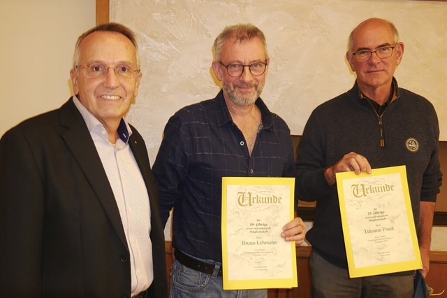 Ehrungen bei den Freien Whlern (von l...ller, Bruno Lehmann und Tilmann Frank.  | Foto: Michael Gottstein