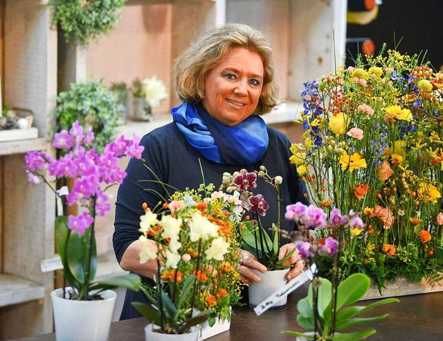 Floristin Therese Koop bildet seit 26 ...Floristen-Nachwuchs mehr zu bekommen.   | Foto: Rita Eggstein