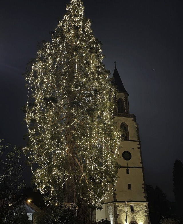 Bei einem Festakt wurde am Sonntag die...ihnachtsbaum in Eichsel angeschaltet.   | Foto: Annika Leisinger-Brandl