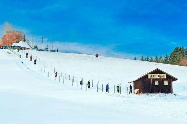Spa im Schnee bei der spontanen Skilifterffnung in Kappel.  | Foto: Wolfgang Scheu