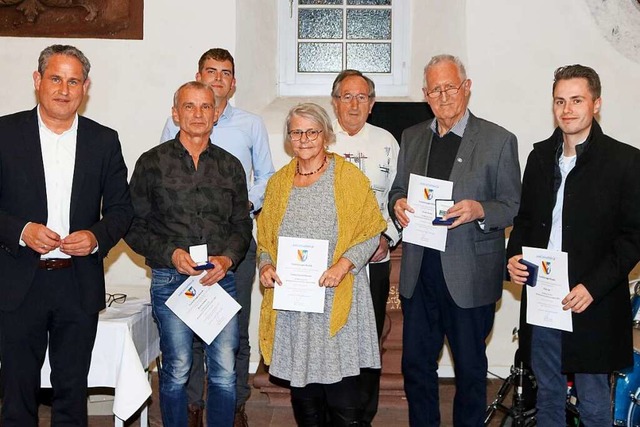 Beim Ehrungsabend  wurden verdiente B... Schmidt, Horst Sutter  und Nick Jost.  | Foto: Thomas Winckelmann