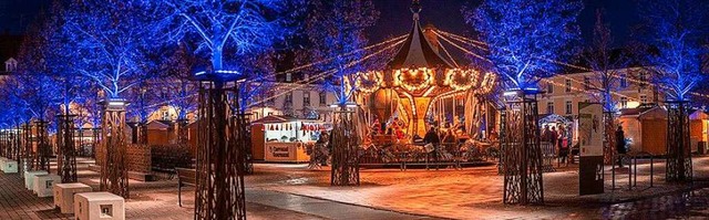 Das kleine Weihnachtsdorf in Hningen ...seine Pforten auf dem Abbatucci-Platz.  | Foto: Magdalena Kaufmann