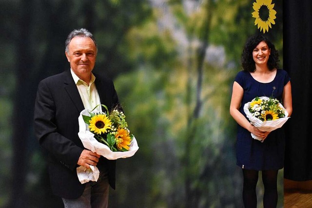 Josha Frey und Sarah Hagmann bei der K...ird sie seine Nachfolgerin im Landtag.  | Foto: Thomas Loisl Mink