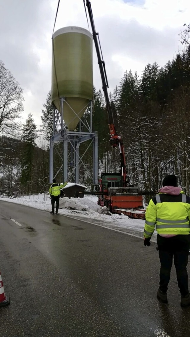 Das neue Streusalzsilo fr Wieden und Utzenfeld ist aufgestellt.  | Foto: Gemeinde Utzenfeld