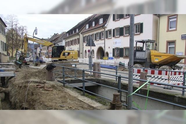 Baustelle im Ortskern von Eichstetten