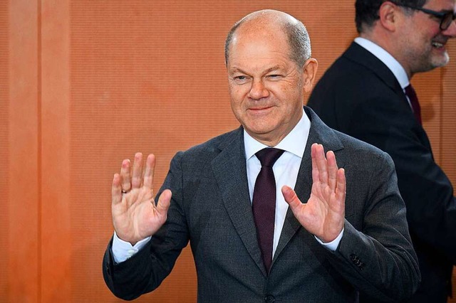 Bundeskanzler Olaf Scholz zeigt sich i...n Ergebnis erzielt werden kann&#8220;.  | Foto: Bernd von Jutrczenka (dpa)