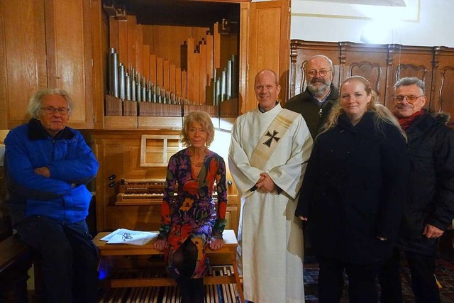 Feierten gemeinsam: Orgelbauer Bernhar...d Kirchenmusikdirektor Rainer Marbach.  | Foto: Roswitha Frey