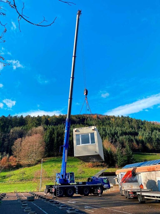 Die ersten Container in Seelbach stehen schon.  | Foto: Gemeinde Seelbach