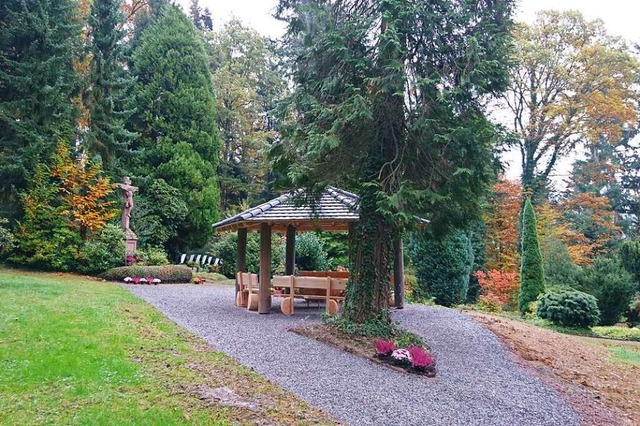 Im Ruhewald Bildtann in Gengenbach-Fubach gibt es einen Pavillon.  | Foto: Waldservice Ortenau eG