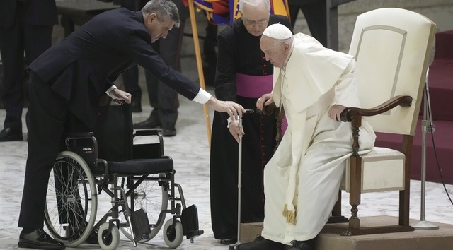 Papst Franziskus am vergangenen Mittwoch bei der Generalaudienz  | Foto: Gregorio Borgia (dpa)