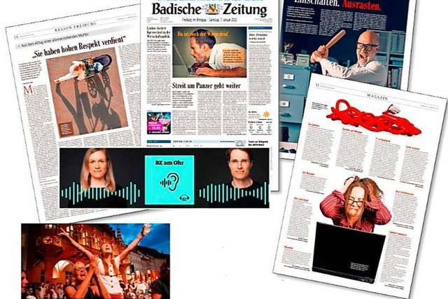 Gelesen, geguckt oder  gehrt: Fr die... Preise beim European Newspaper Award.  | Foto: BZ-Grafik