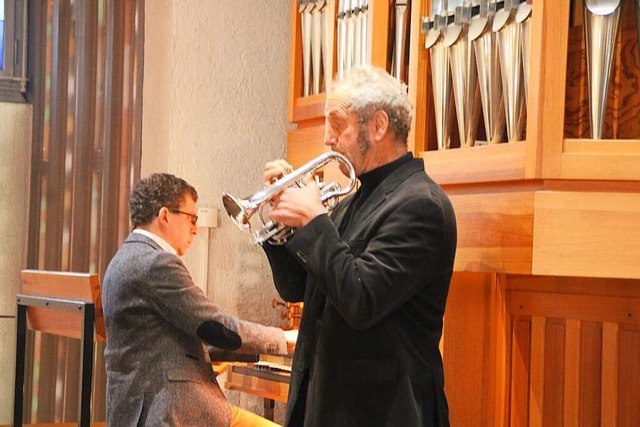 Festliche Musik im Gottesdienst gestal...der  Orgel und Trompeter Frank Amrein.  | Foto: Rolf Reimann