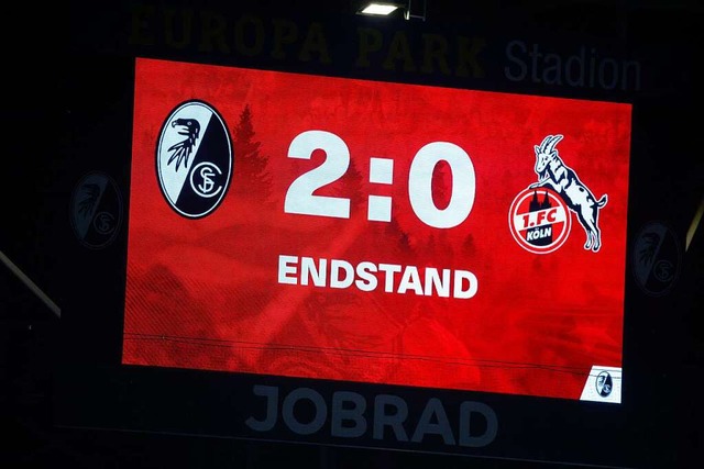 2:0 hat Freiburg gegen Kln gewonnen. ...tzte Spiel vor der Weihnachtspause an.  | Foto: Philipp von Ditfurth (dpa)
