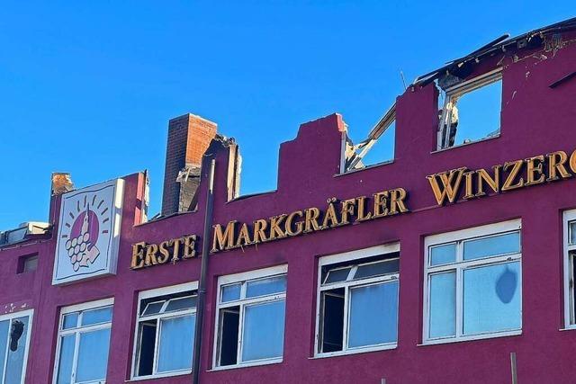 Nach Brand: Hauptgebude der Schliengener Winzergenossenschaft wird abgerissen