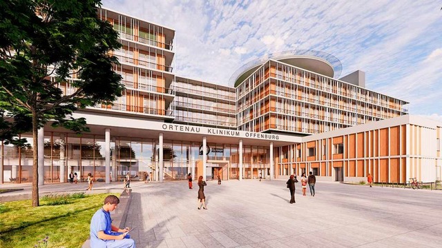 So sieht die neue Groklinik in Offenb...1. Quartal 2030 in Betrieb gehen soll.  | Foto: Ludes Architekten