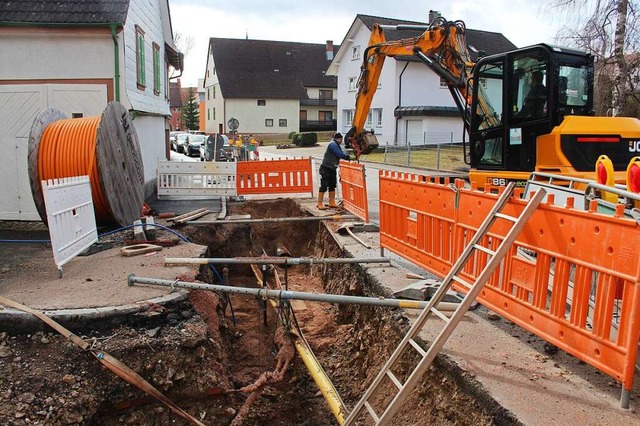 Bauarbeiten auf der Maienlandstrae im Mrz 2023  | Foto: Christa Maier