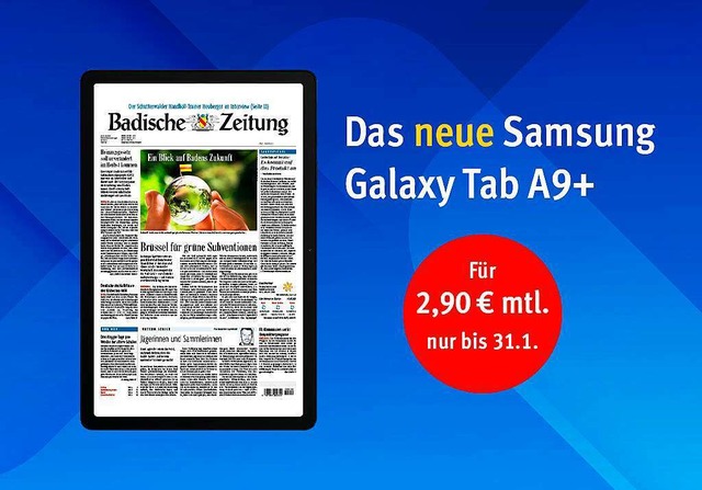 Entdecken Sie mit dem neuen Samsung-Ta...komfortabler die digitale Welt der BZ.  | Foto: Badischer Verlag