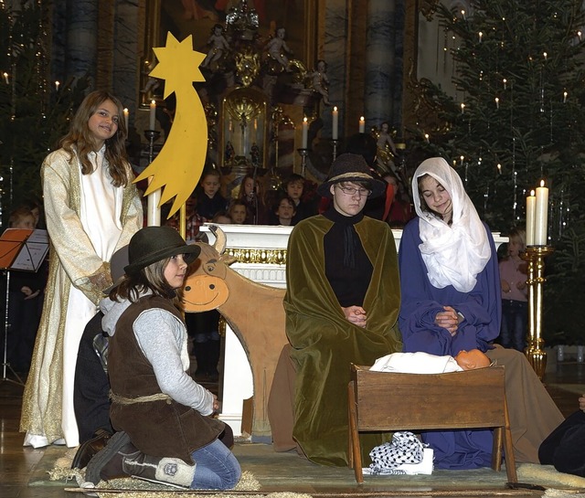 Wie hier in  Wyhl werden an Weihnachte... Kirchen auch Krippenspiele angeboten,  | Foto: Jrgen Schweizer