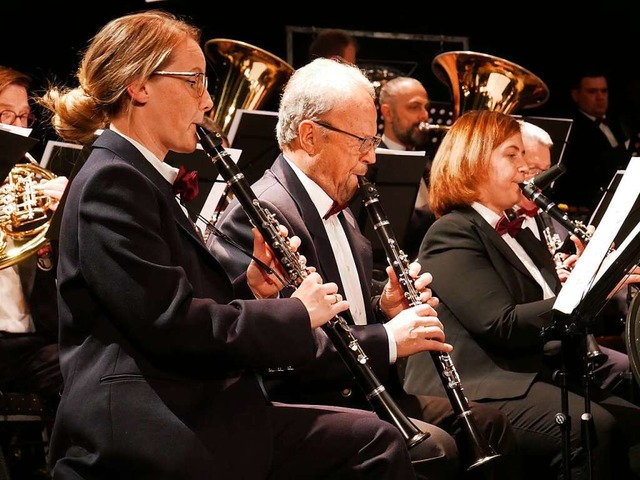 Die Stadtmusik Bad Sckingen beim diesjhrigen  Doppelkonzert  | Foto: Michael Gottstein