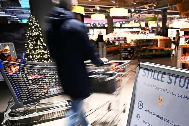 Eine stille Stunde soll reizarmes Einkaufen im Supermarkt ermglichen