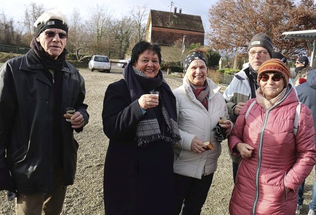 Bei sonnigem Wetter trafen sich die Me...nzen Region am Neujahrstag in Rhinau.   | Foto: Herbert Birkle