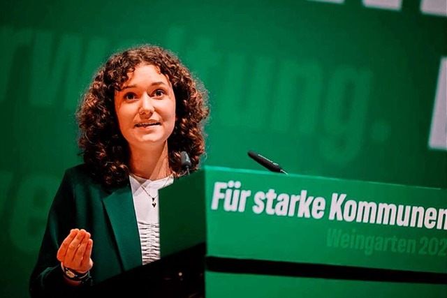 Elisabeth Schilli bei ihrer Bewerbungs...rnen-Landesvorstands im Oktober 2023.  | Foto: Grne Ortenau