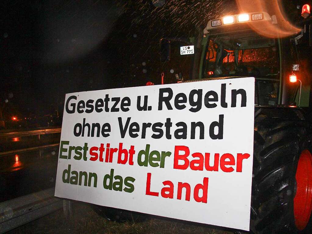 Protestaktionen von Landwirten in Titisee-Neustadt und Dggingen