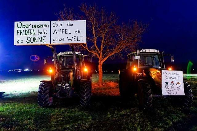 Bauernprotest mit 300 Traktoren in Denzlingen