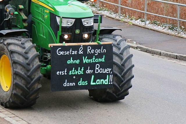 Die Bauern im Landkreis Lrrach wollen ihre Proteste fortsetzen.  | Foto: Katharina Kubon