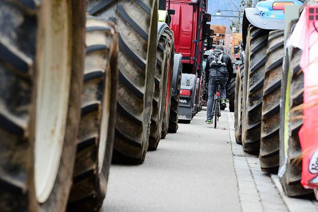 Fr Verkehrsteilnehmer mit nicht-landw...r Platz auf der Werthmannstrae knapp.  | Foto: Ingo Schneider