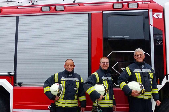 Das Kommando der Feuerwehr Kandern: (v..., Matthias Meisinger und  Gnter Lenke  | Foto: Feuerwehr Kandern