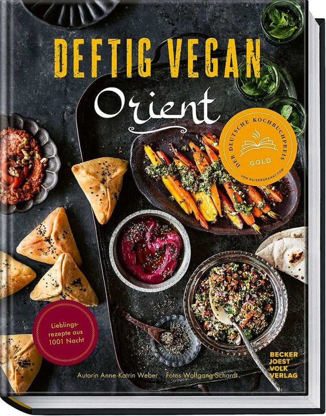 &#8222;Deftig vegan Orient&#8220; von ...n Kochbuchpreis in Gold ausgezeichnet.  | Foto: privat