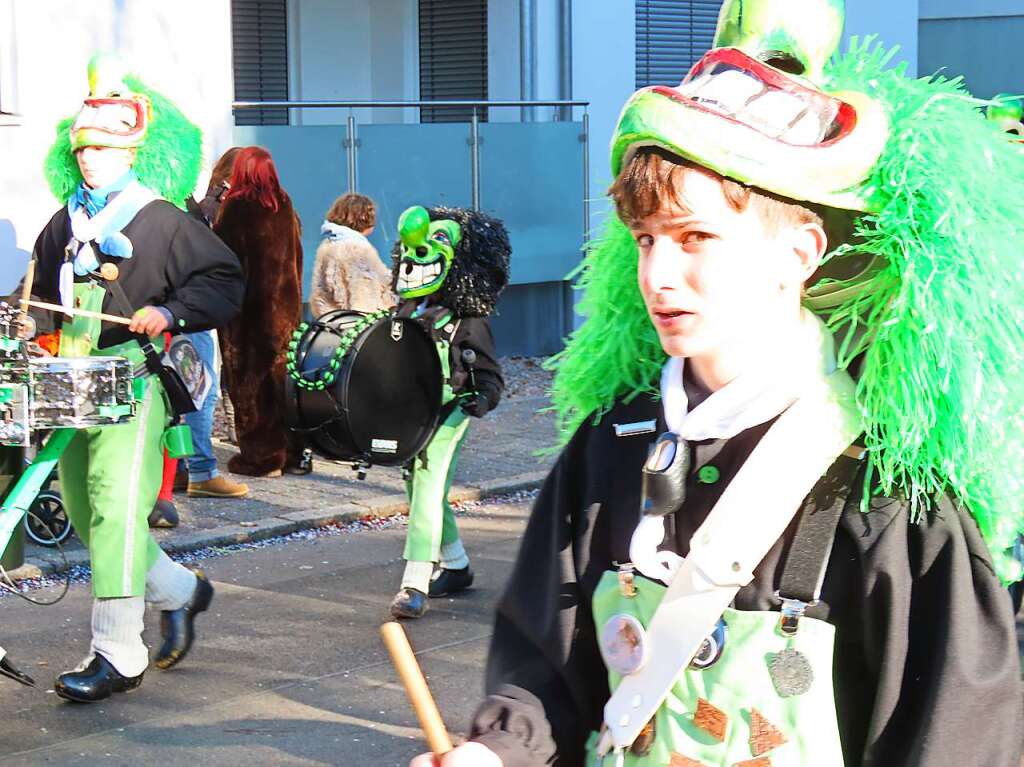 Impression vom groen Fasnachtsumzug in Wehr zum 150. Geburtstag der Narrenzunft und vom Zunftmeisterempfang im Rathaus