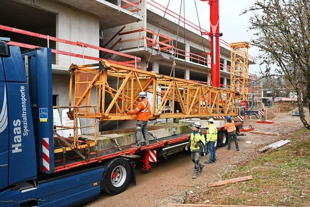 Auf der Baustelle der Ruth-Cohn-Schule...t, dass der Rohbau fertiggestellt ist.  | Foto: Markus Zimmermann