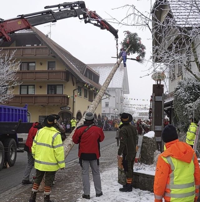 Mit Motorkraft und sehr viel Geschick ...in Grwihl in die Senkrechte gebracht.  | Foto: Hans-Jrgen Sackmann