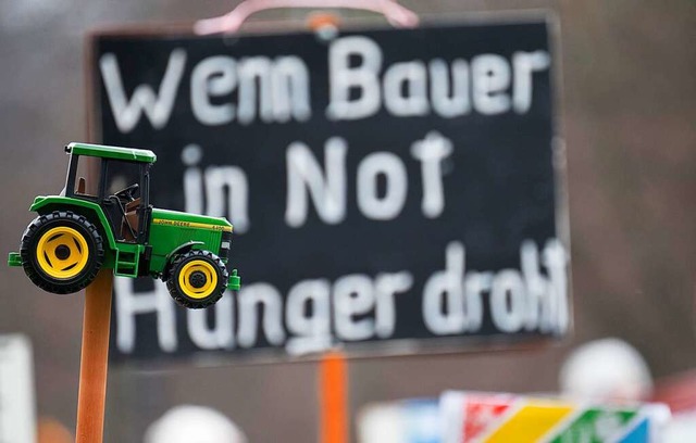 In Berlin protestierten viele Bauern.  | Foto: Sebastian Gollnow (dpa)