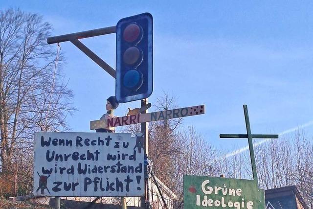 Ampel-Galgen in Laufenburg zum Bauernprotest sind unerwnscht, aber erlaubt