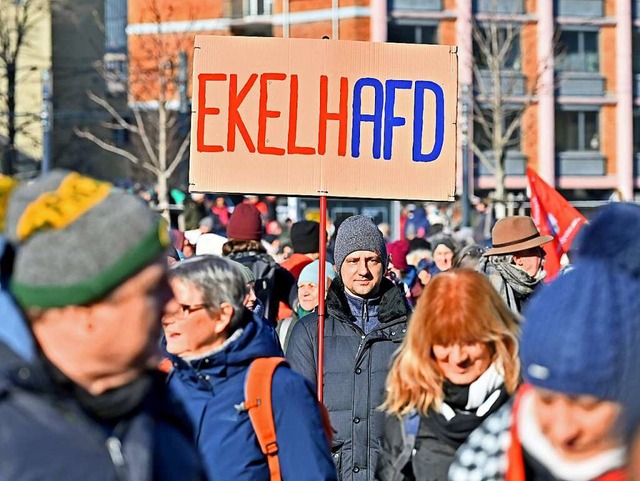 In Freiburg (Bild) gingen am Samstag Tausende Menschen auf die Straen.  | Foto: Michael Bamberger