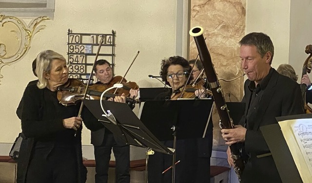 Amateure und Profi-Musiker spielten be...der Schlosskirche Mahlberg, gemeinsam.  | Foto: bertold obergfll