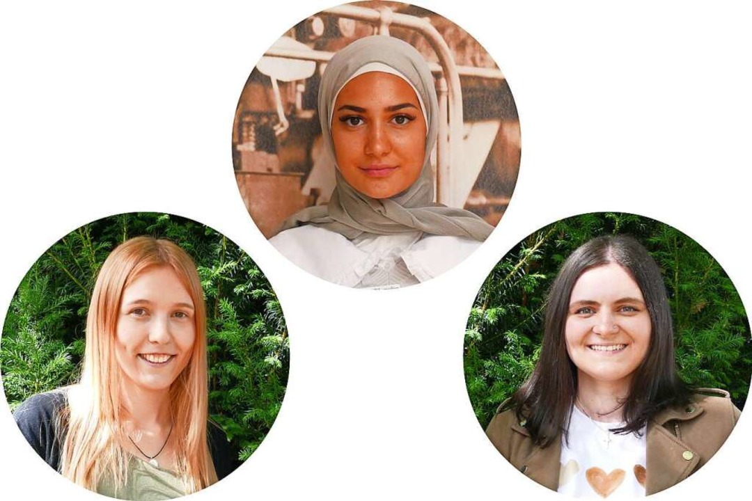 Melanie Fix (links), Fatme Matar (mitte) und Carina Heitzmann  | Foto: BZ.medien