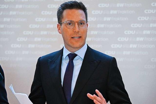 CDU-Landeschef Manuel Hagel in Freiburg: 