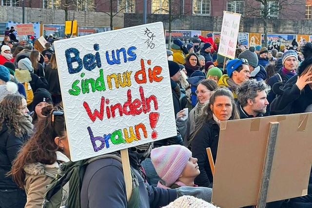 Bislang verliefen die Massenproteste b...ng in Freiburg am vergangenen Sonntag.  | Foto: Alexander Huber