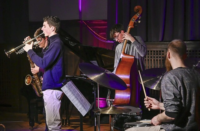 Das Paul-Bromer-Quintett mit Linus Re...ss) und Julian Hferlin (Schlagzeug).   | Foto: Endrik Baublies