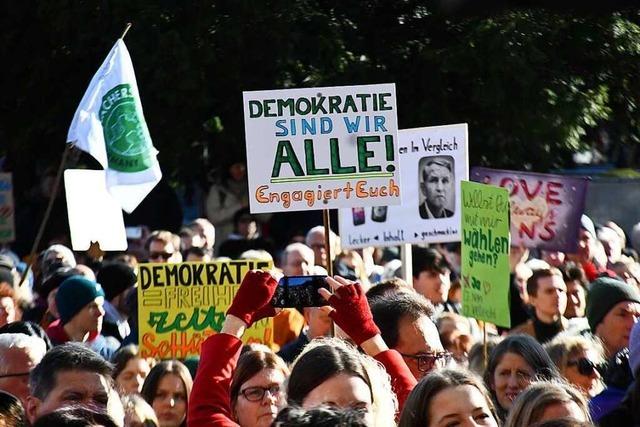 So bunt ist die Demo fr Demokratie und Menschlichkeit in Lrrach