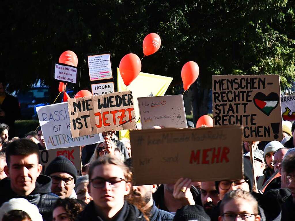 Lrrach setzt ein Zeichen mit einer groen und bunten Kundgebung gegen Rechtsextremismus.