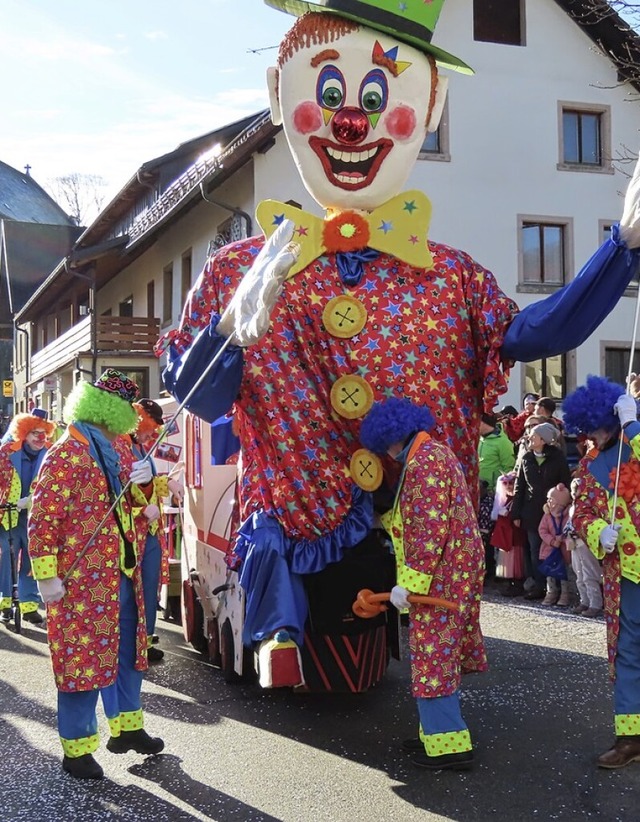 Die Narrehufe Rickenbach whlten fr d...ht wieder einen originellen Hingucker.  | Foto: Gerd Leutenecker