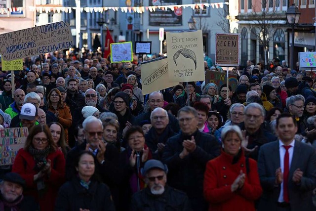 Wie hier in Waldkirch wird auch in Emm...htsextreme Tendenzen zu demonstrieren.  | Foto: Patrik Mller